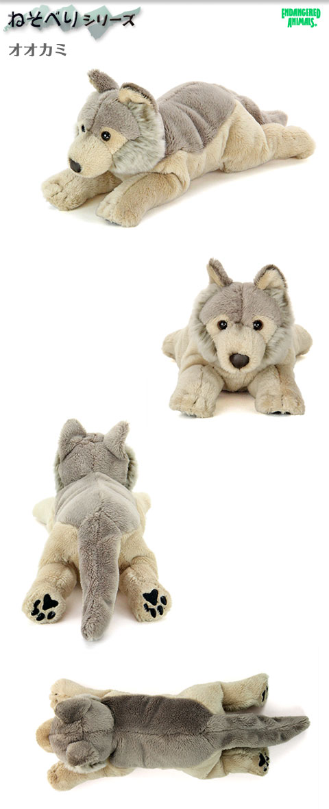 楽天市場】オオカミ ぬいぐるみ ねそべりシリーズ | リアル 狼 犬 動物