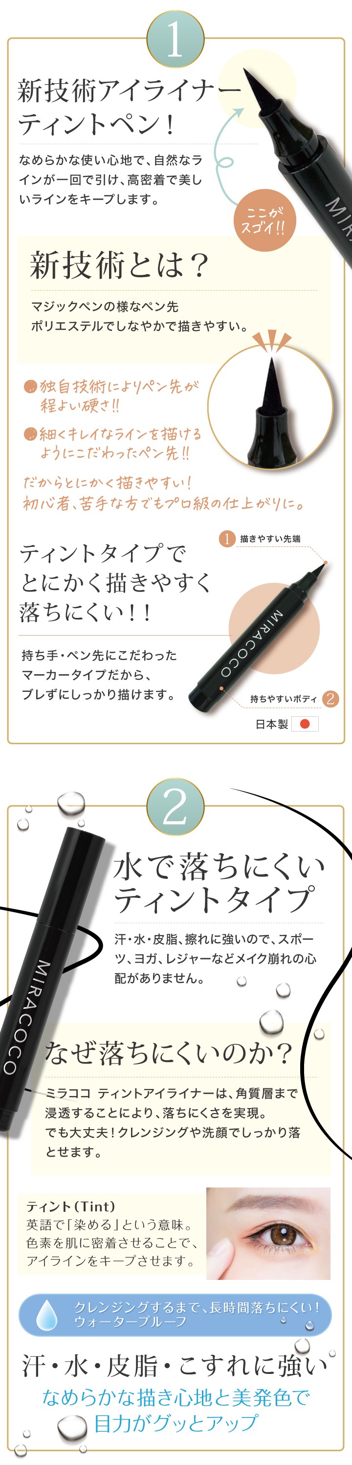 楽天市場】公式 MIRACOCO ミラココ ティント アイライナー ｜ ブラック