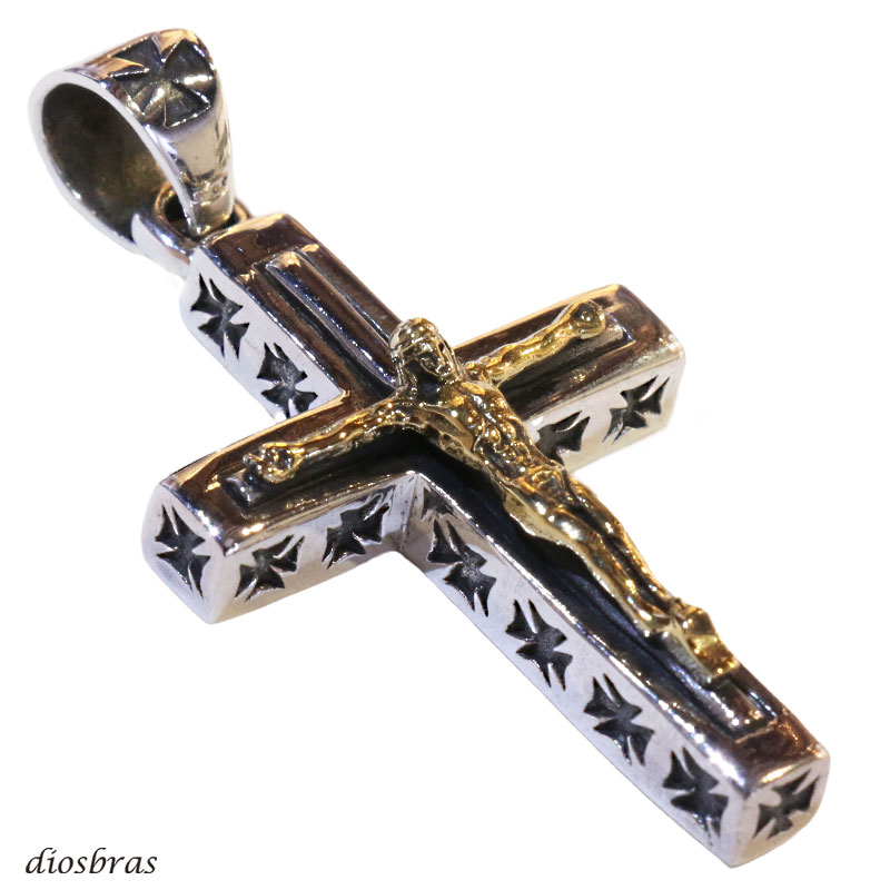 クロス ペンダント トップ 】 オニキス ゴシック アラベスク シルバー