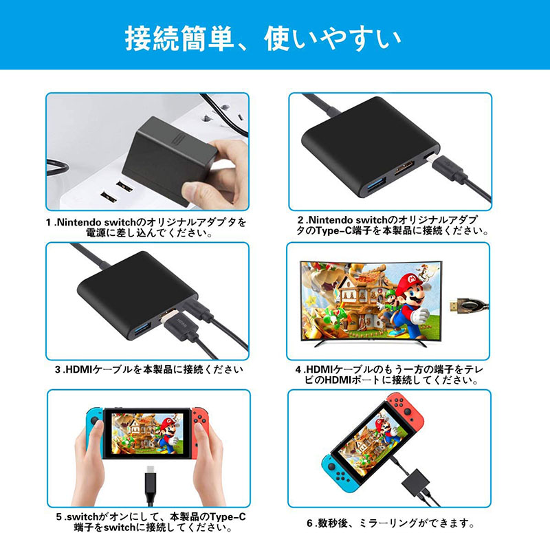 楽天市場】Type C Switch HDMI 出力 3in1 Switch ドック スイッチ Type