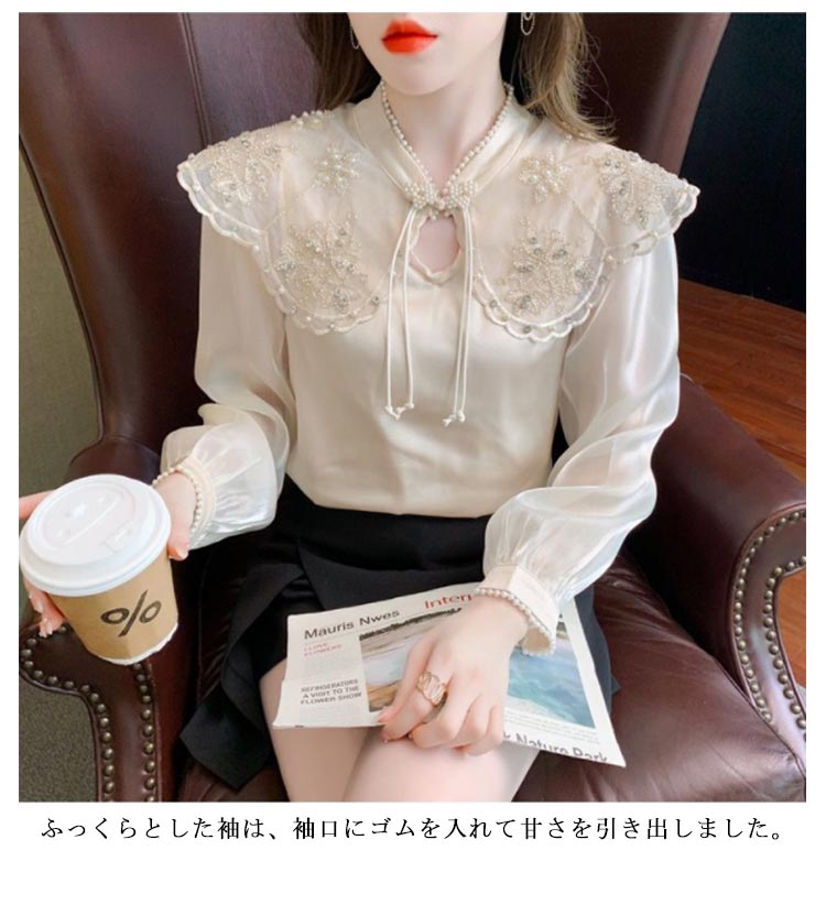 楽天市場】 刺繍 ブラウス ビッグカラー ビッグカラーブラウス プル