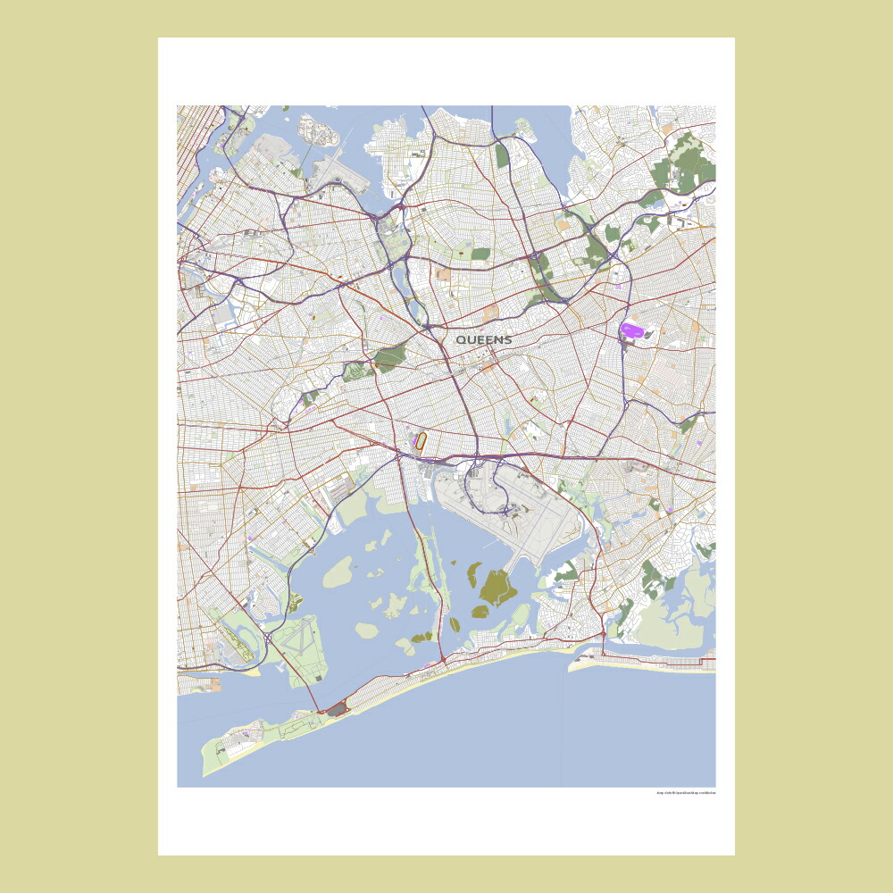 楽天市場】都市地図ポスター【クイーンズ】アメリカ ニューヨーク 世界