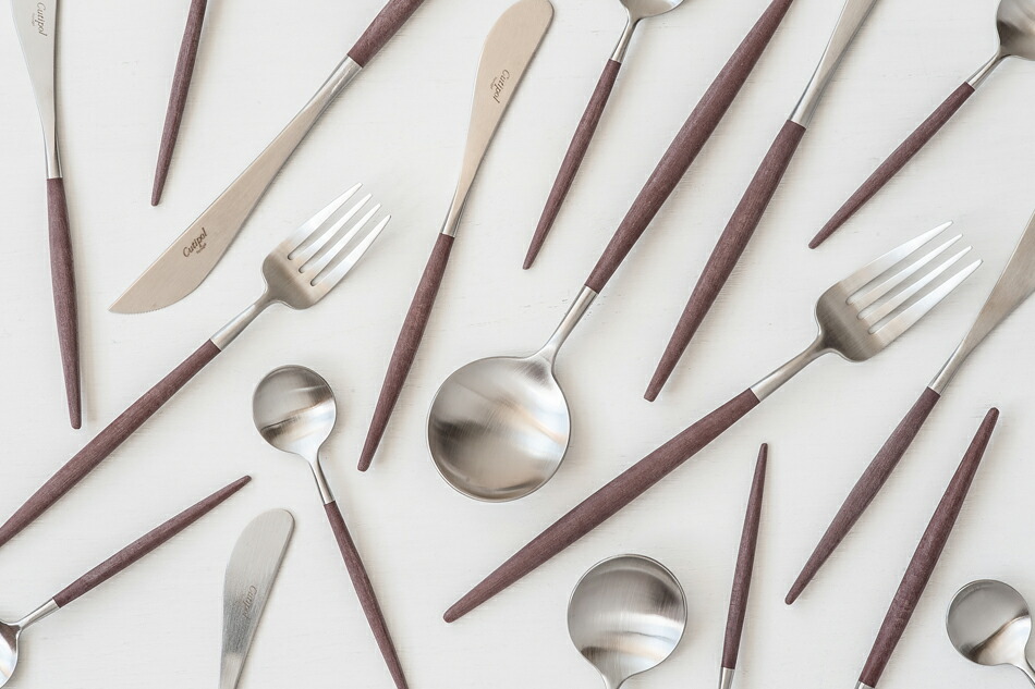 ゴア／GOA ブラウン×シルバー カトラリー（クチポール／Cutipol