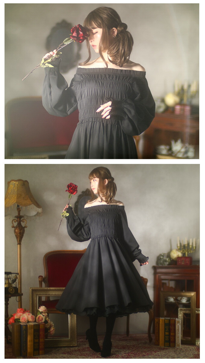 大きいサイズ LL ワンピース ミディアム丈 シャーリング バックリボン