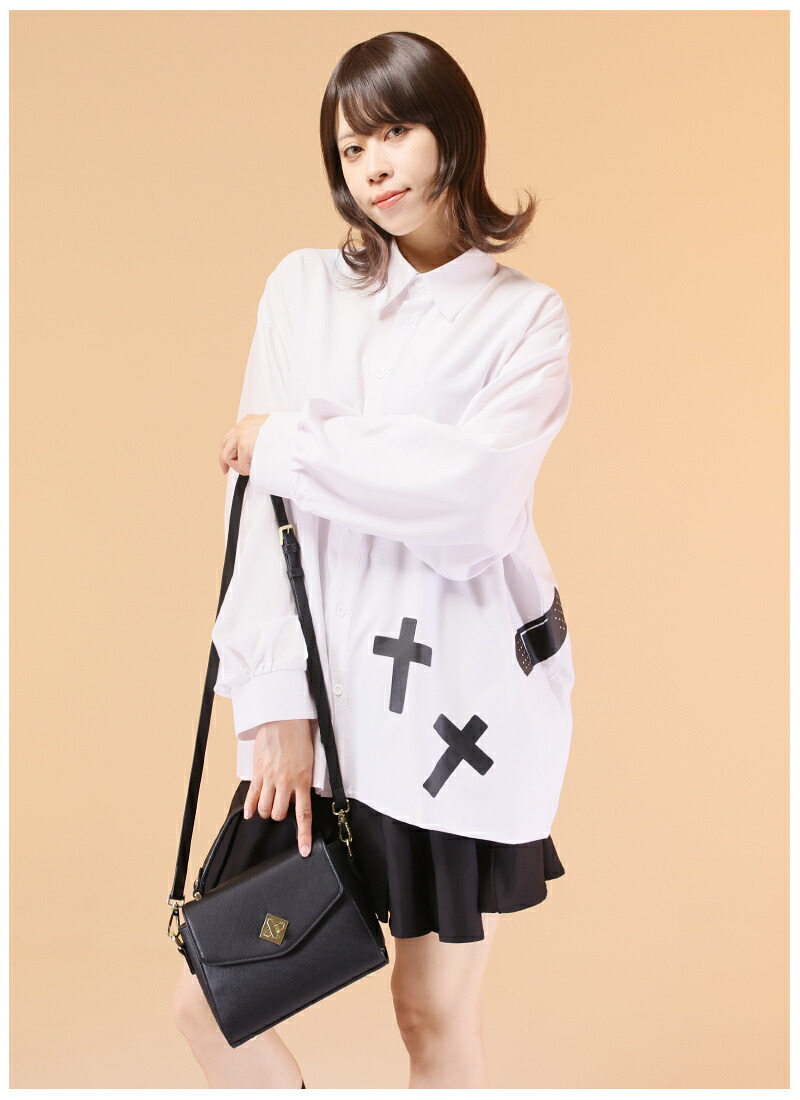 最短即日出荷】シャツ モノトーン シンプル ユニセックス 男女兼用