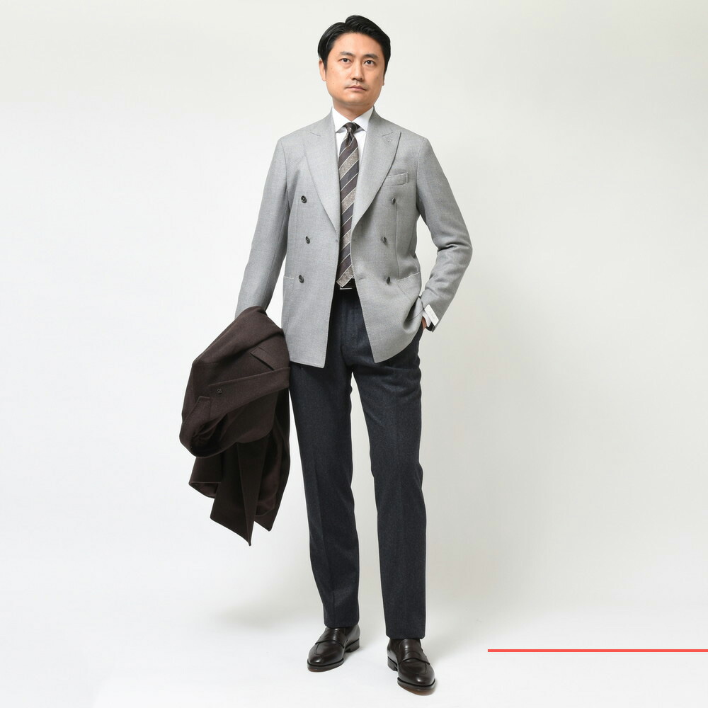 De Petrillo（デ ペトリロ）ウールホップサック6Bダブルジャケット