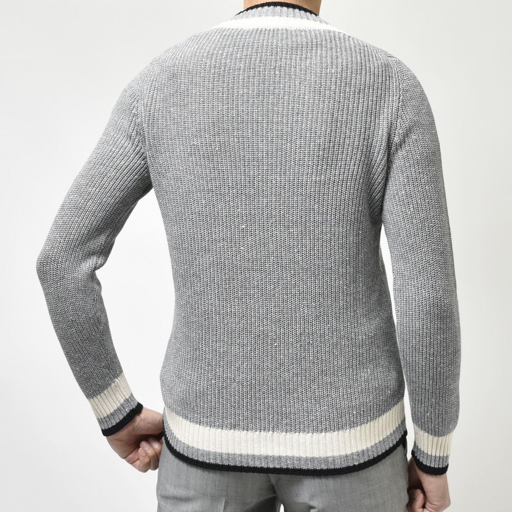 SALE】GRAN SASSO（グランサッソ）ローゲージリネンコットンVネック