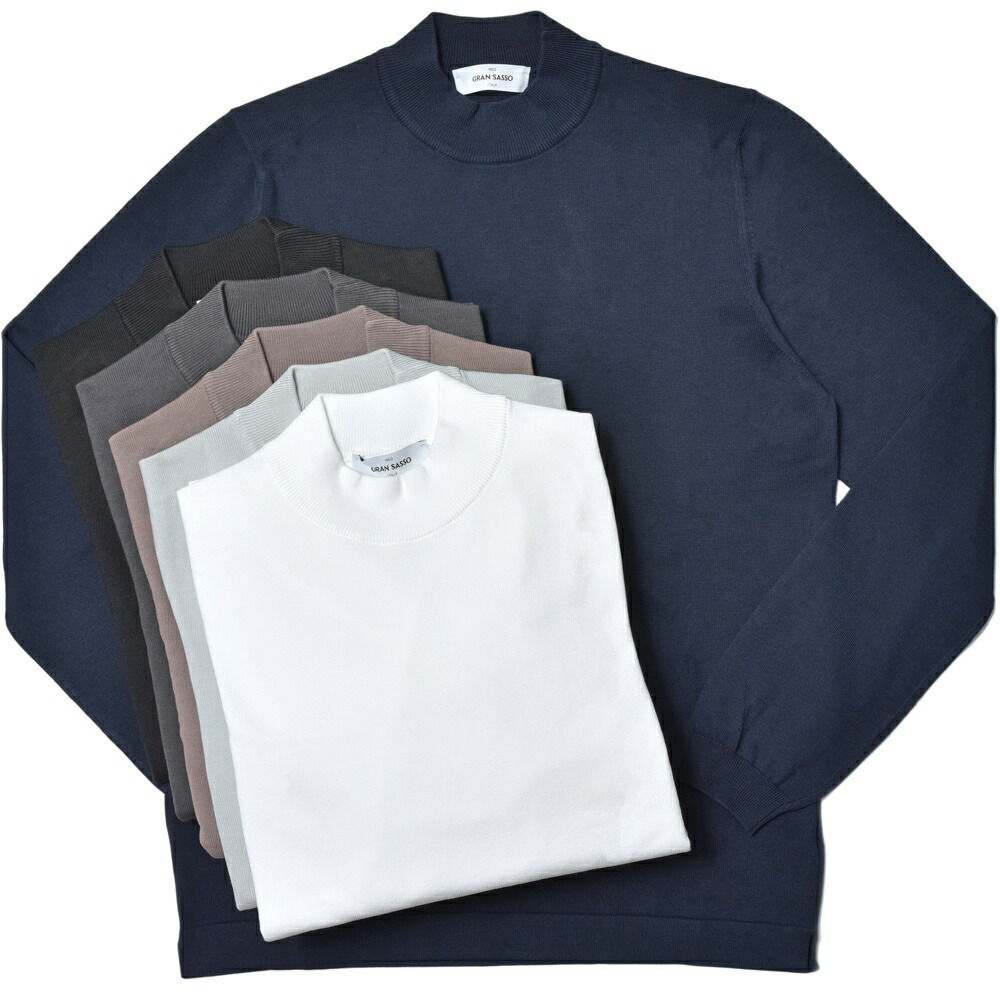 GRAN SASSO（グランサッソ）12ゲージソフトコットンモックネックニット