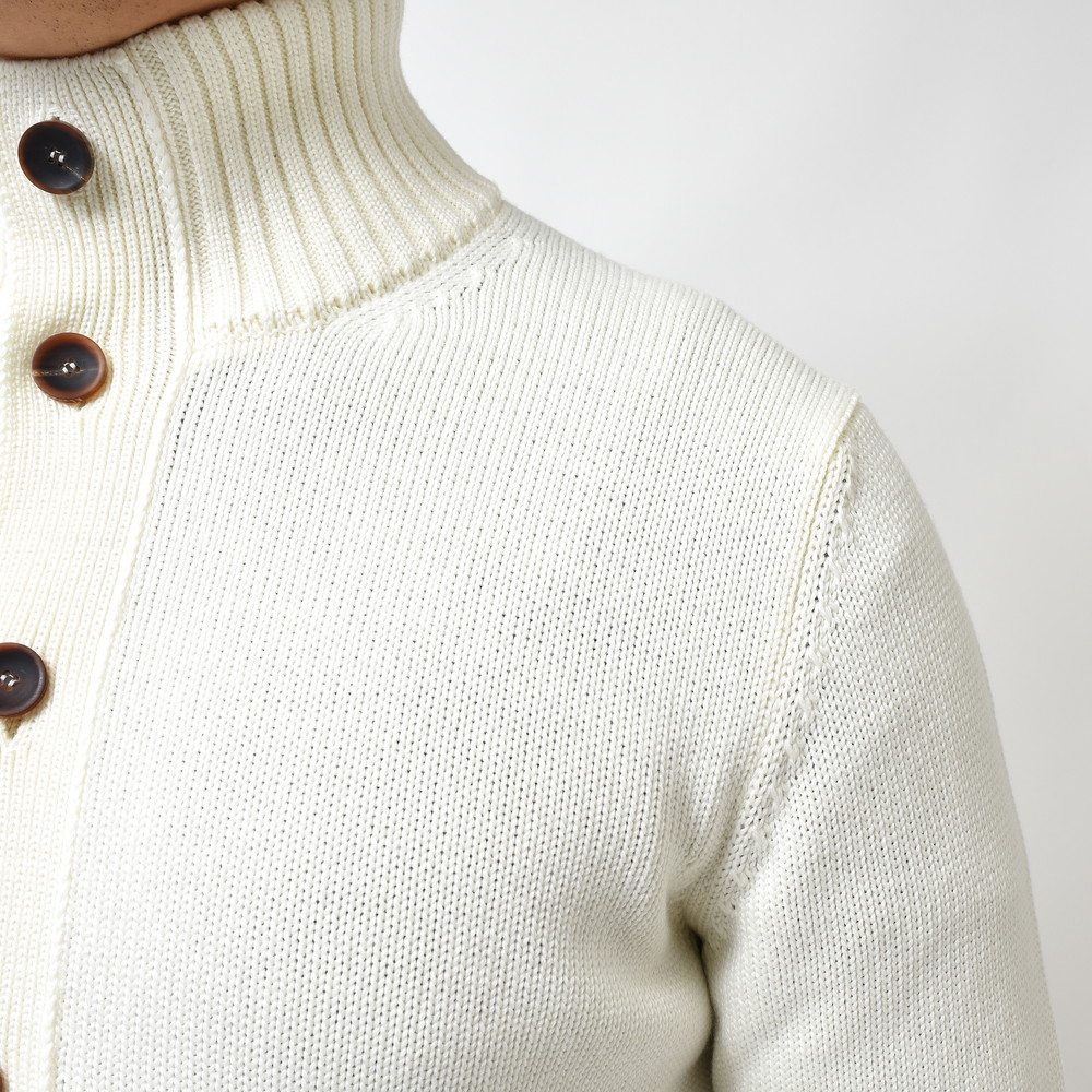 ZANONE（ザノーネ）5ゲージウールソリッドスタンドカラーニット