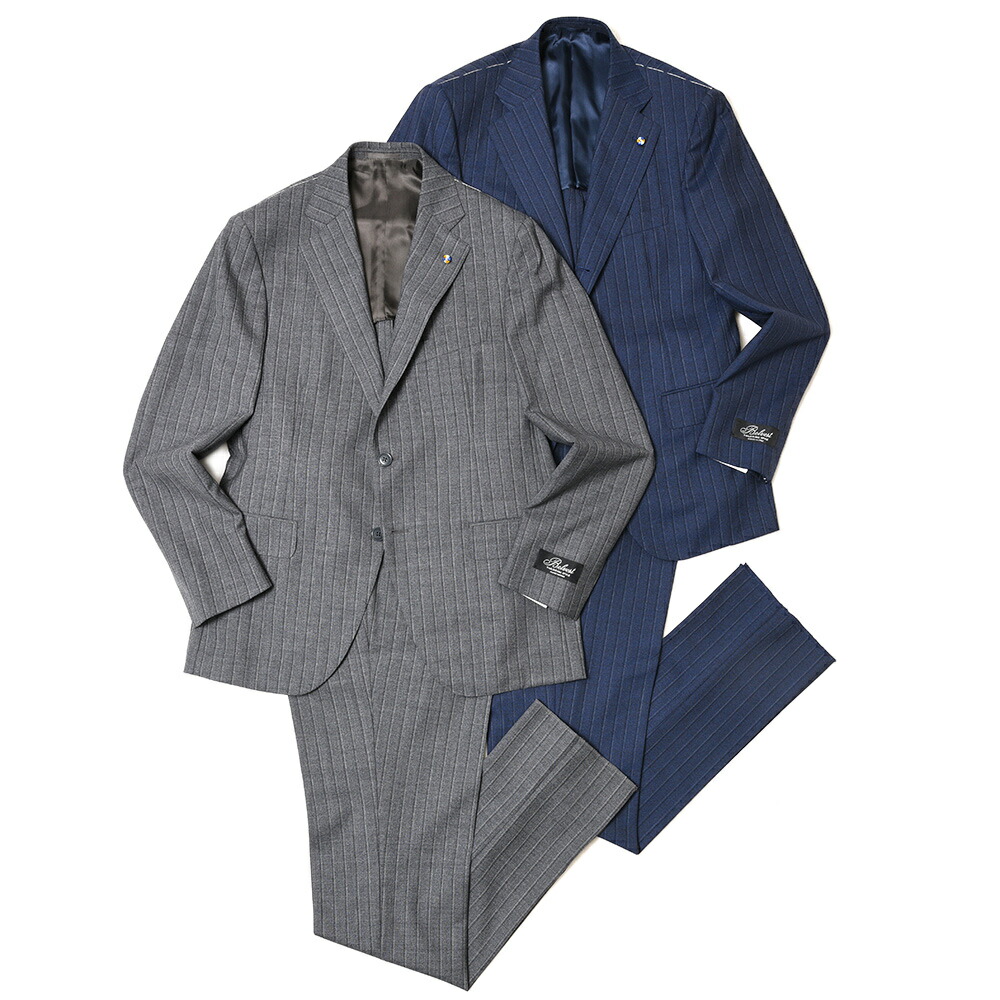 Belvest（ベルベスト）ウールオルタネイトストライプ3B1プリーツスーツ