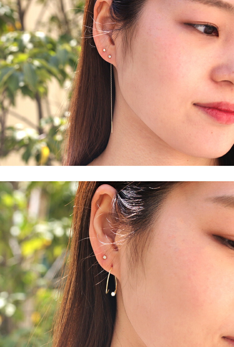 楽天市場】K18 K10 天然 ダイヤモンド 0.025ct 一粒 ピアス 片耳用 ※一