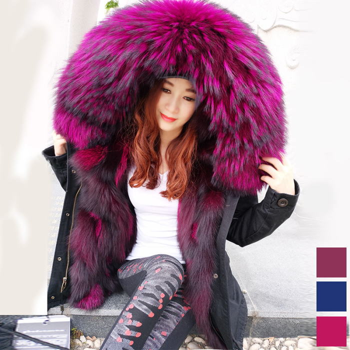 楽天市場】ラクーン ファー ・フォックス ファー ボリュームファー付き