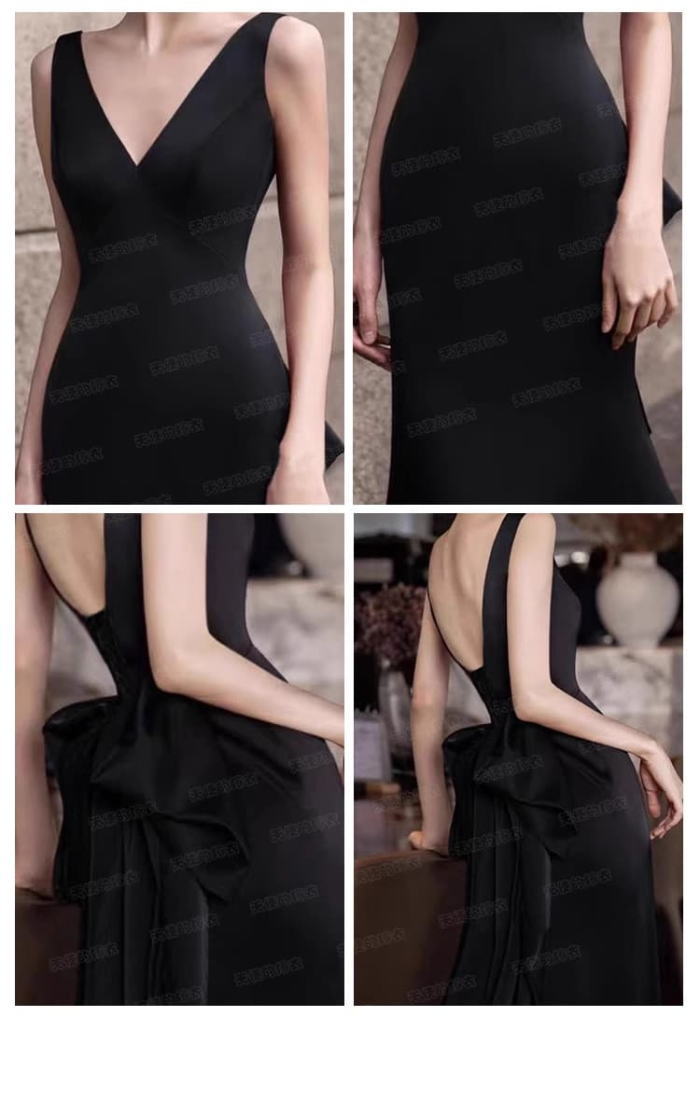 楽天市場】ANGEL カラードレス 新作 Vネック リボンノースリーブ 背中