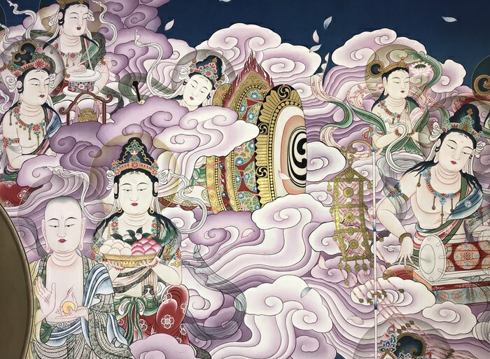 楽天市場】阿弥陀聖衆来迎図 高野山本(転写本) 肉筆仏画 送料無料 : 芸