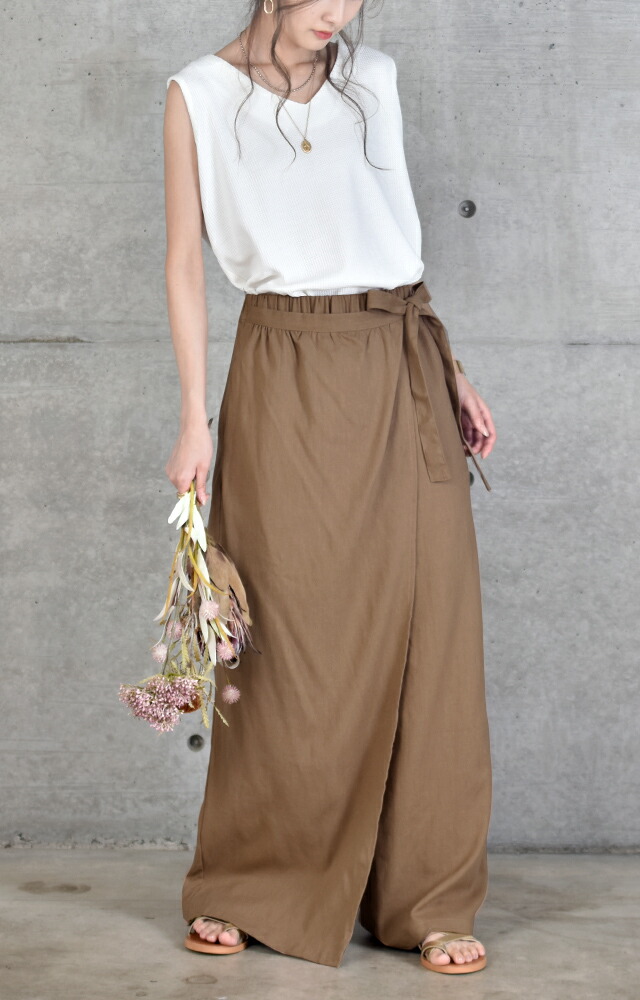 楽天市場】ワイドパンツ ボトムス レディース パンツ エプロンパンツ