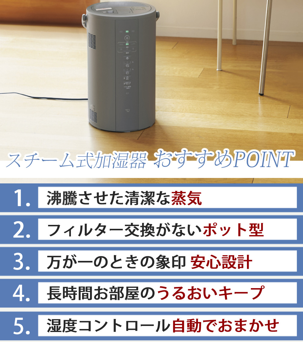 楽天市場】加湿器 象印 スチーム式加湿器 2025年モデル 4.0L EE-DF50