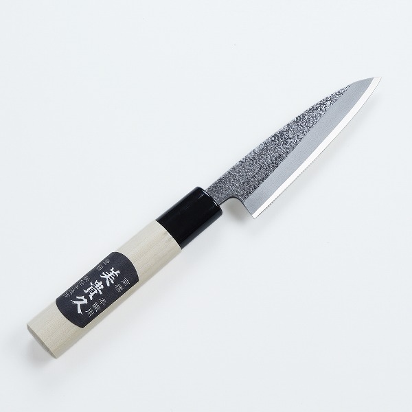 楽天市場】美貴久 万能包丁 片刃 105mm白紙2号 鋼付 槌目仕上げ(貝裂き