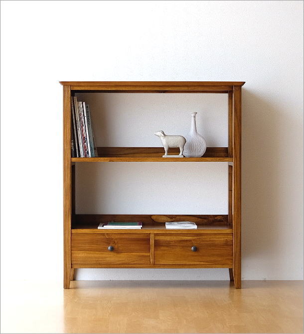 楽天市場】チーク無垢材 本棚 書棚 天然木製 無垢材 オシャレ A4