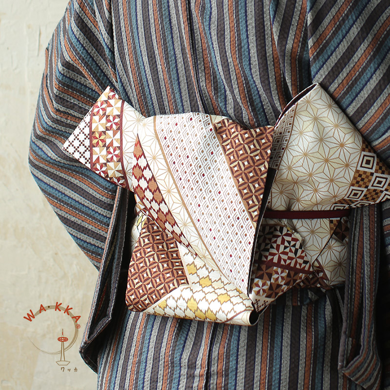 楽天市場】半幅帯 正絹《WAKKA》お仕立て上がり 染リバーシブル半巾帯