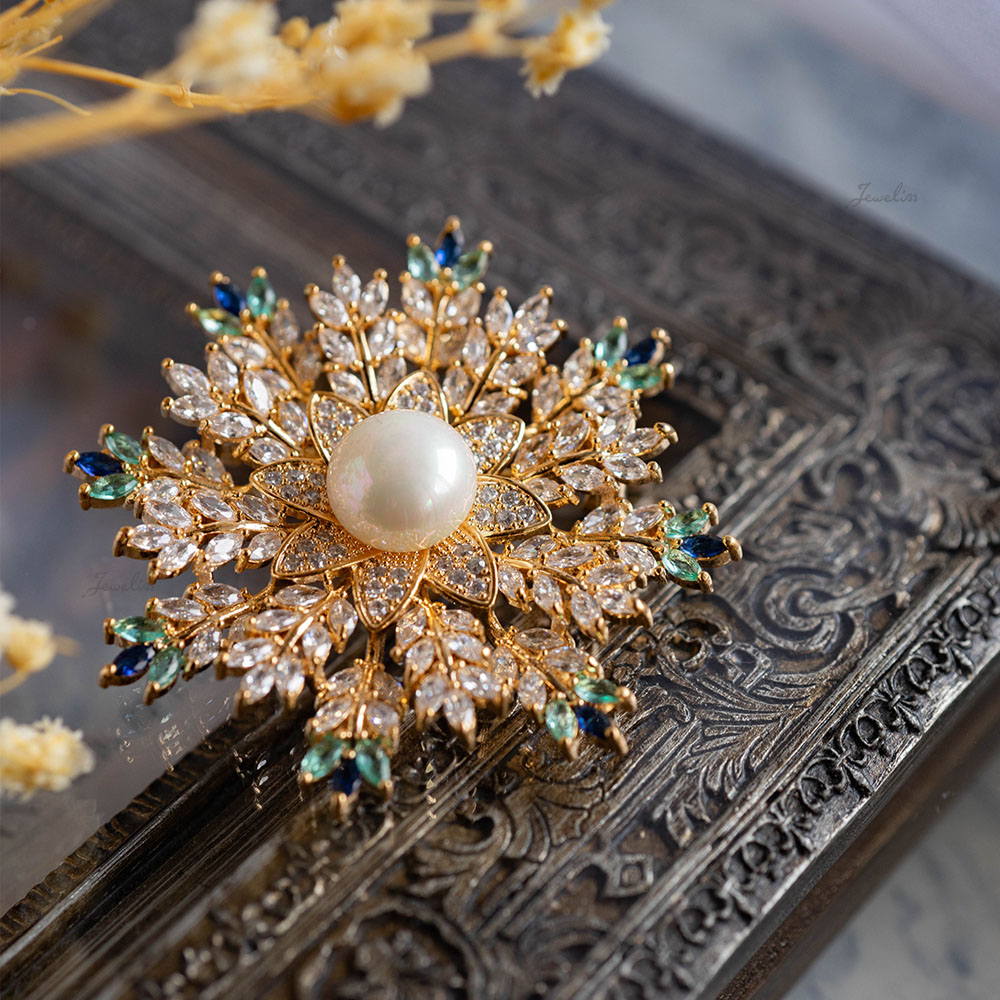 楽天市場】Jeweliss ブローチ 雪の結晶 花 シャルル Chaleureu