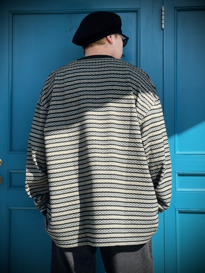 COOTIE(クーティー) Jacquard Border L/S Tee