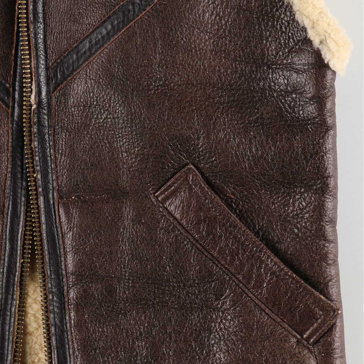 古着 シープスキンムートンベスト レディースL相当 /eaa497304 【中古