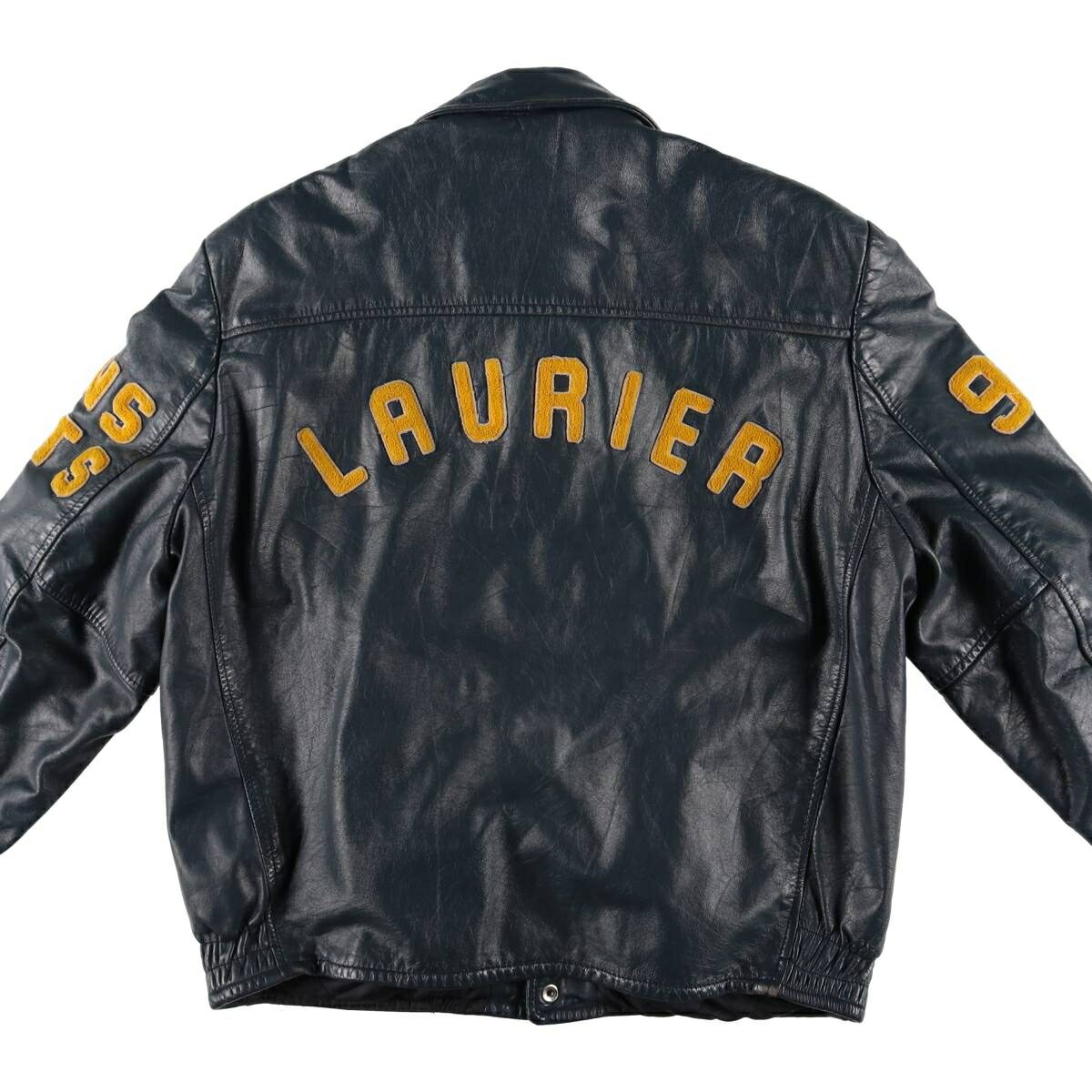 Sustainable fashion】カナダ製レザースタジャン 黒XL カナダ製 レザー