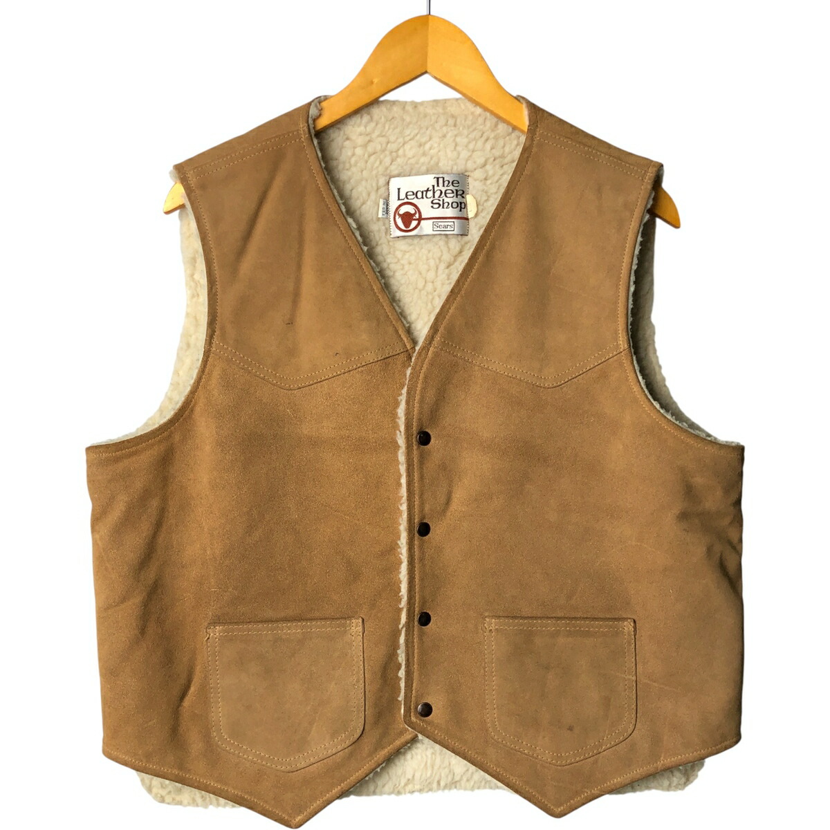 古着 70年代 シアーズ Sears スエードレザーベスト USA製 メンズL相当