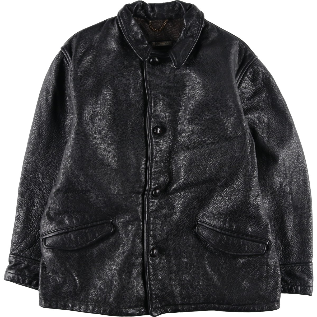 古着 Stewart 中綿入り レザージャケット イタリア製 メンズXL相当