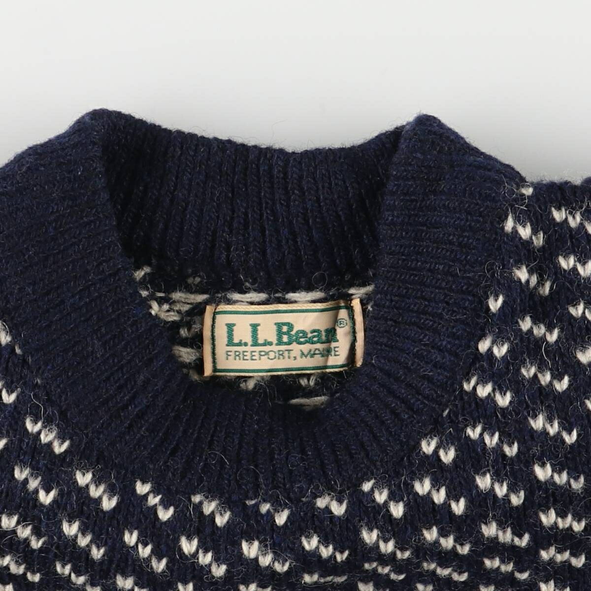 古着 70～80年代 エルエルビーン L.L.Bean バーズアイ柄 ニット