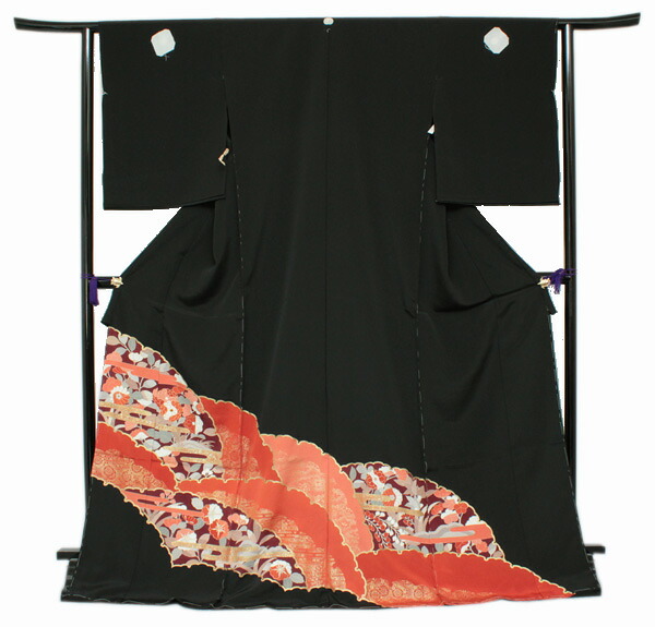 楽天市場】【正絹黒留袖 未仕立て 仮絵羽 鶴と宝尽し柄】礼装 黒留め袖