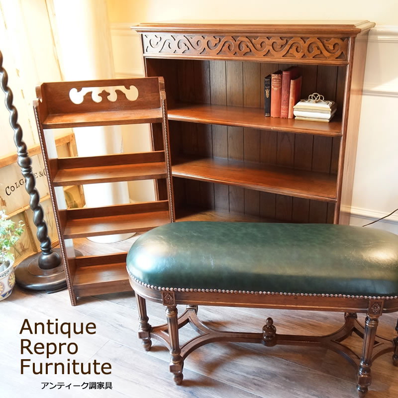 楽天市場】アンティーク家具 4段 ブックシェルフ アンティーク