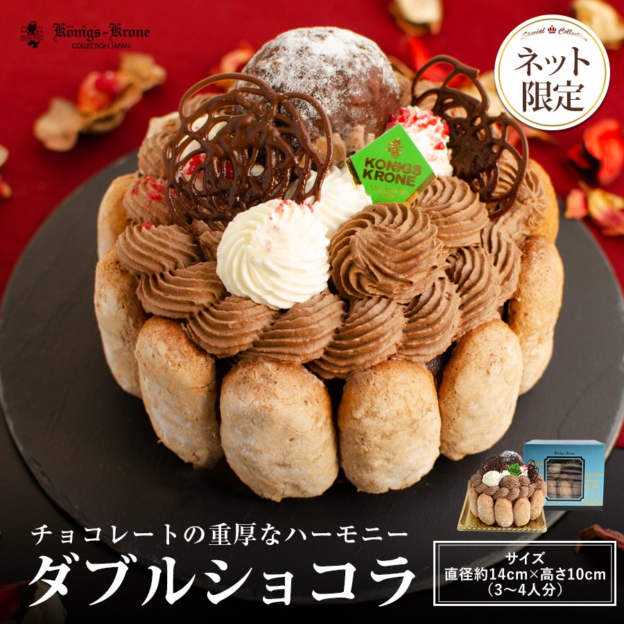 送料無料】ダブルショコラ（ネット限定） 直径約14cm×高さ10cm（3～4人