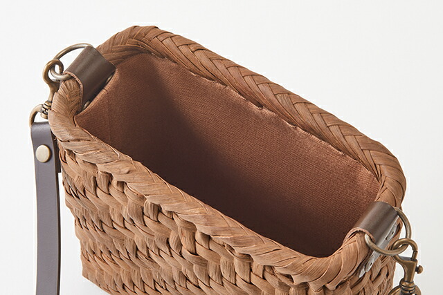 楽天市場】やまぶどうショルダーバッグ(網代編み/柿渋染ふた・内布)(約