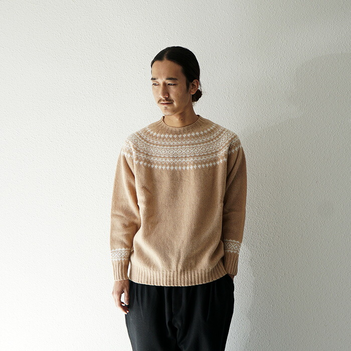 ドレイクス Drake's シェットランドニット ケーブルニット Drakes