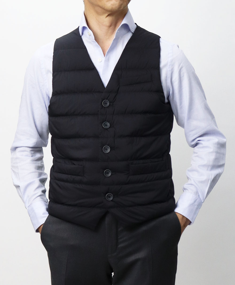 Herno ネイビー ダウンベスト ダブルブレスト HERNO ヘルノ ダウン