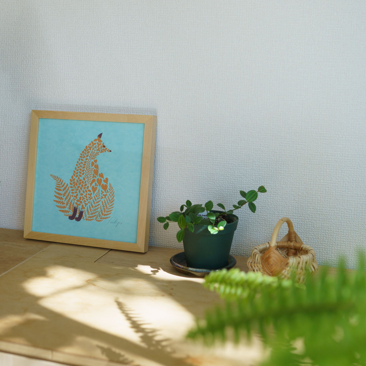 楽天市場】sotlight キツネ 20cm フレーム付 動物 キャンバス アート