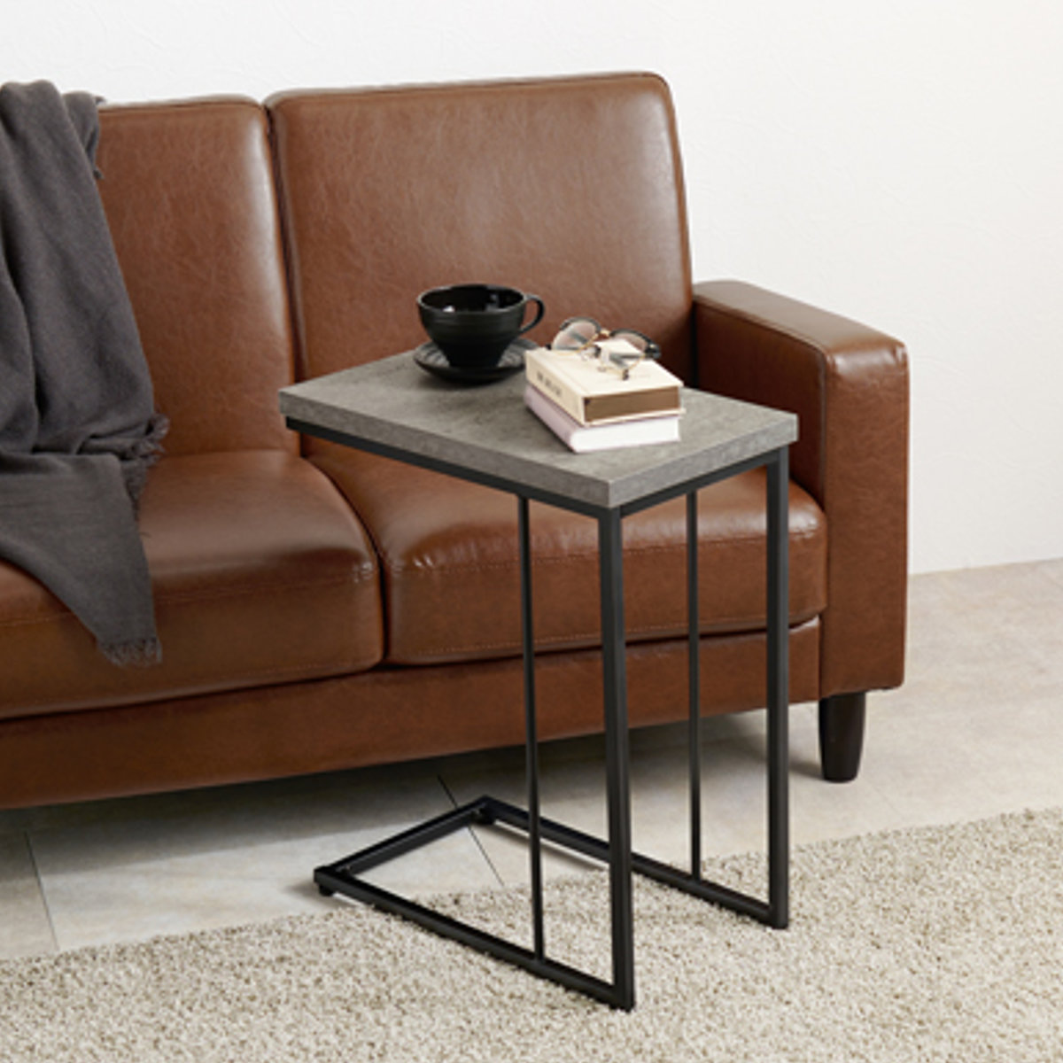 楽天市場】サイドテーブル スリム 軽量 お手入れ簡単 コの字型