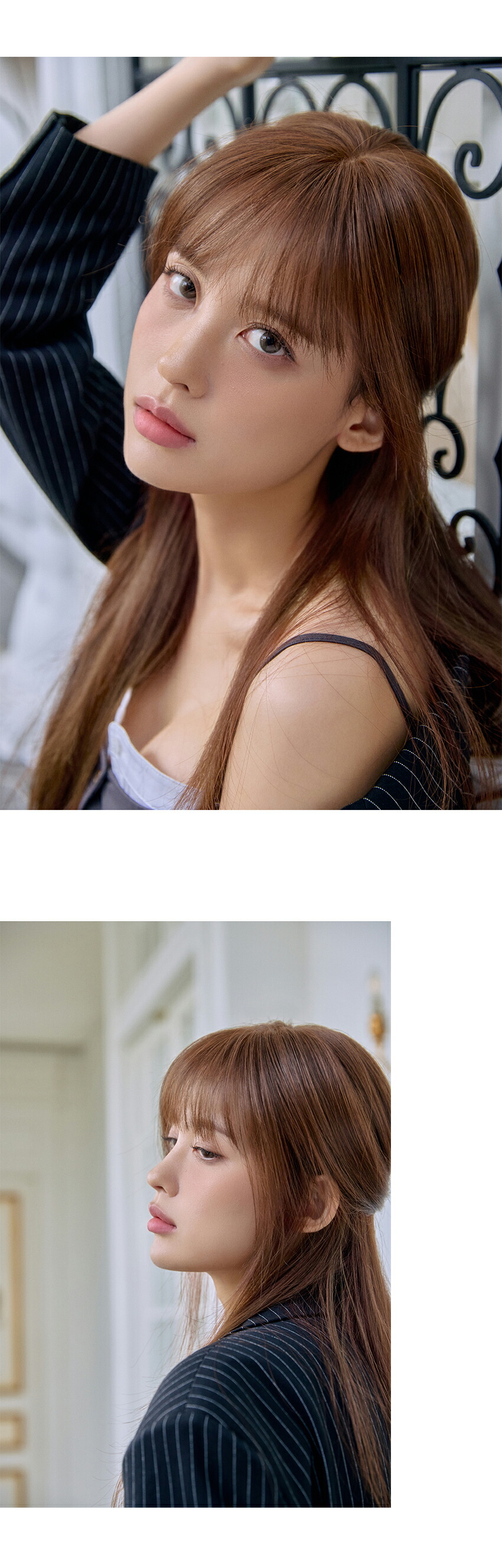 手植えトップカバー) リアルスキン シースルーバング ゆるふわカール