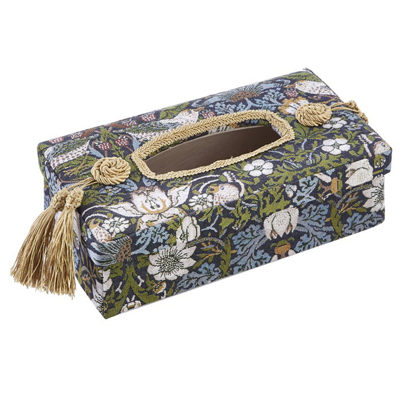 楽天市場】ティッシュボックスケース バード&ストロベリー アクア