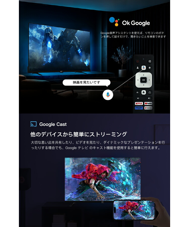 楽天市場】FPD チューナーレス テレビ 40V型 FHD Google TV フレーム