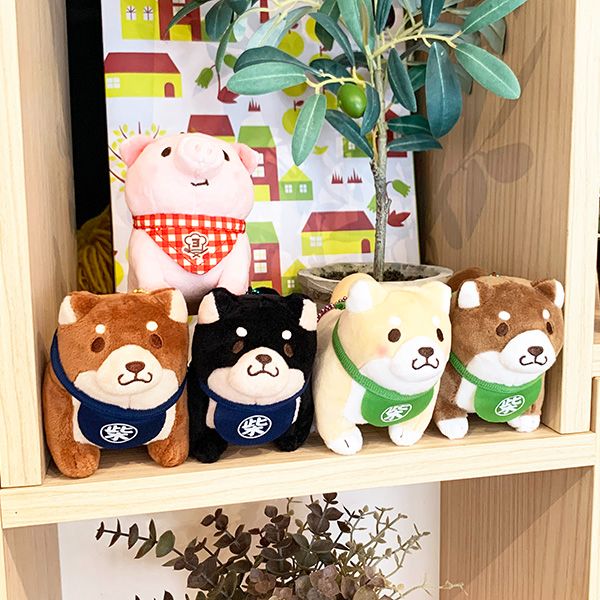 忠犬もちしば ぬいぐるみBC (チャーム・やまと) ピンク マスコット