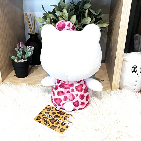 サンリオ ハローキティ ヒョウ柄 ピンク お座りぬいぐるみ インテリア