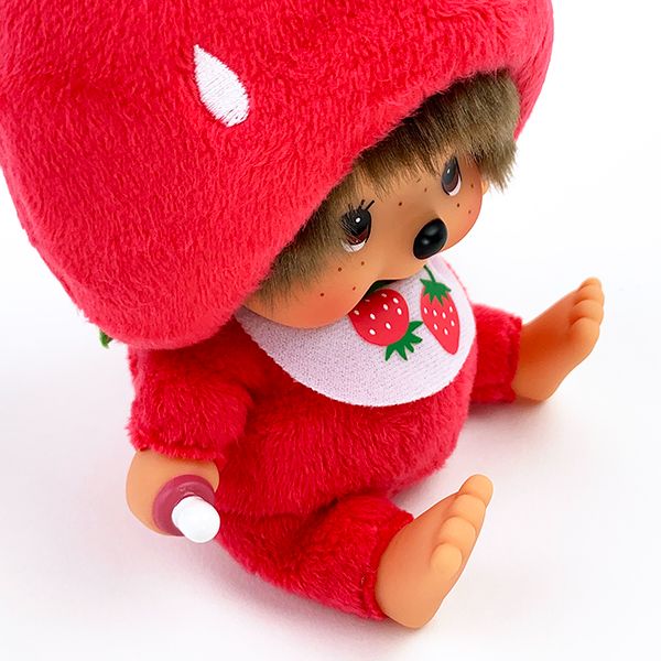 モンチッチ お座り ぬいぐるみ イチゴ S 顔でか ピンク