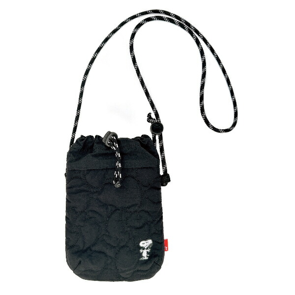 スヌーピー キルトミニショルダーバッグ ブラック SNOOPY