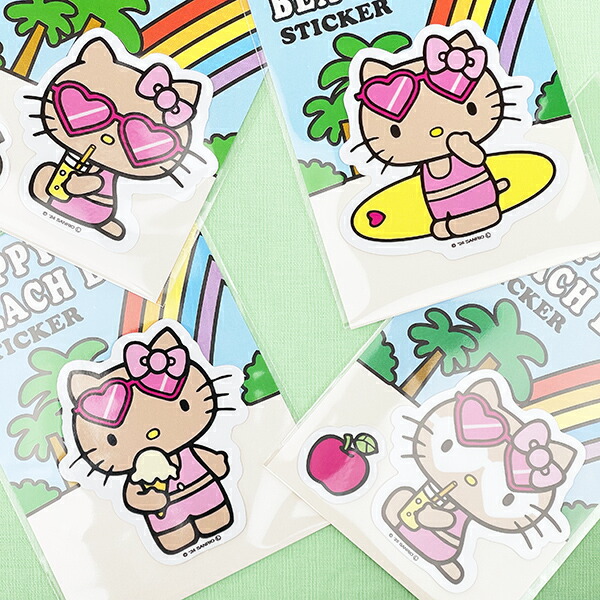 サンリオ ハローキティ 日焼け キティ ステッカー サーフ 文具 日本製