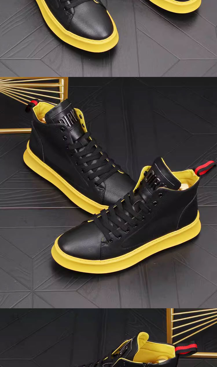 楽天市場】スニーカー メンズ ハイカット エナメル 個性的 通気性 高級