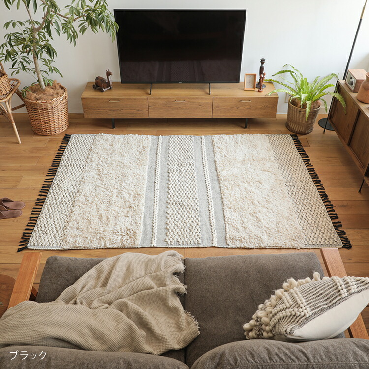 楽天市場】ラグ ラグマット POP CORN STRIPE RUG 140×200 インド製 綿