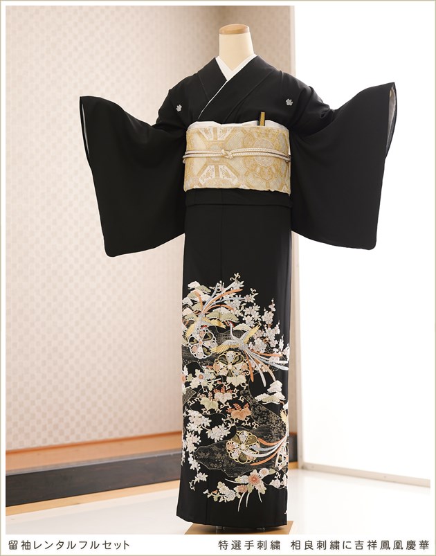 楽天市場】手刺繍 最高級 留袖レンタル ts253 黒留袖レンタル 結婚式