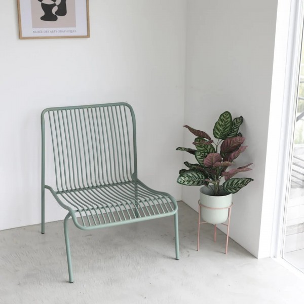 アイアン ローチェア ラウンジチェア アイアンチェア グリーン Jade